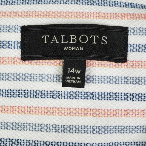 Talbots Blazer Jacket Women’s Plus Size 14 W Striped Open Front Stretch Lined - Picture 6 of 8